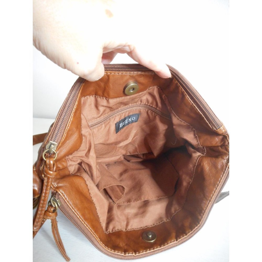 Brown Bueno Handbag Brown adjustable strap Lined Crossbody Purse Shoulder Bag - Picture 9 of 10
